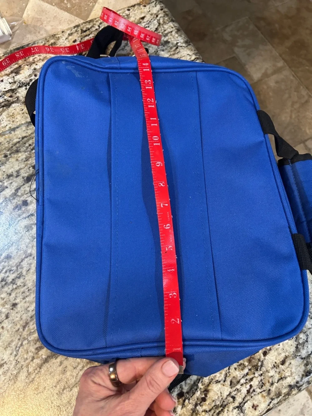 Blue Laptop Travel Bag with Black Trim